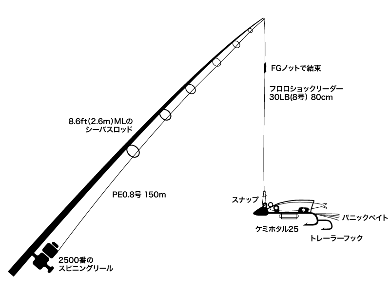 太刀魚ゲッターを使う際のタックル